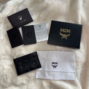 MCM Black Leather Card Holder EUC